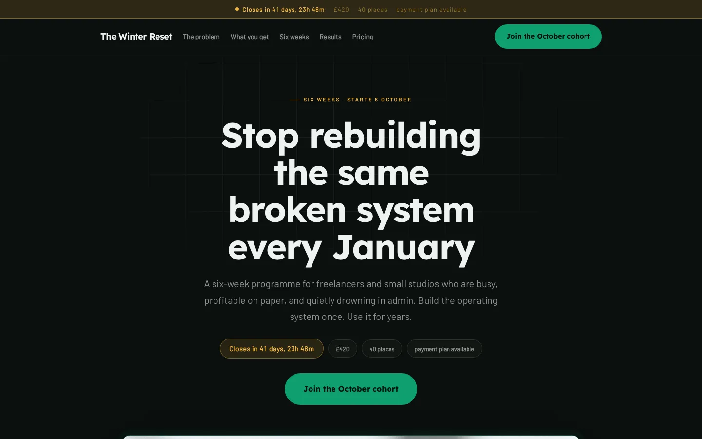 The Offer page design