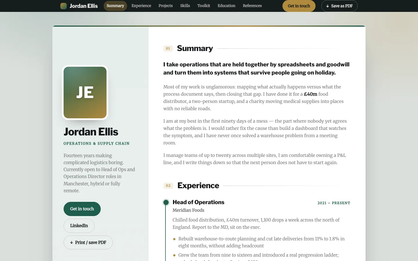The Résumé design